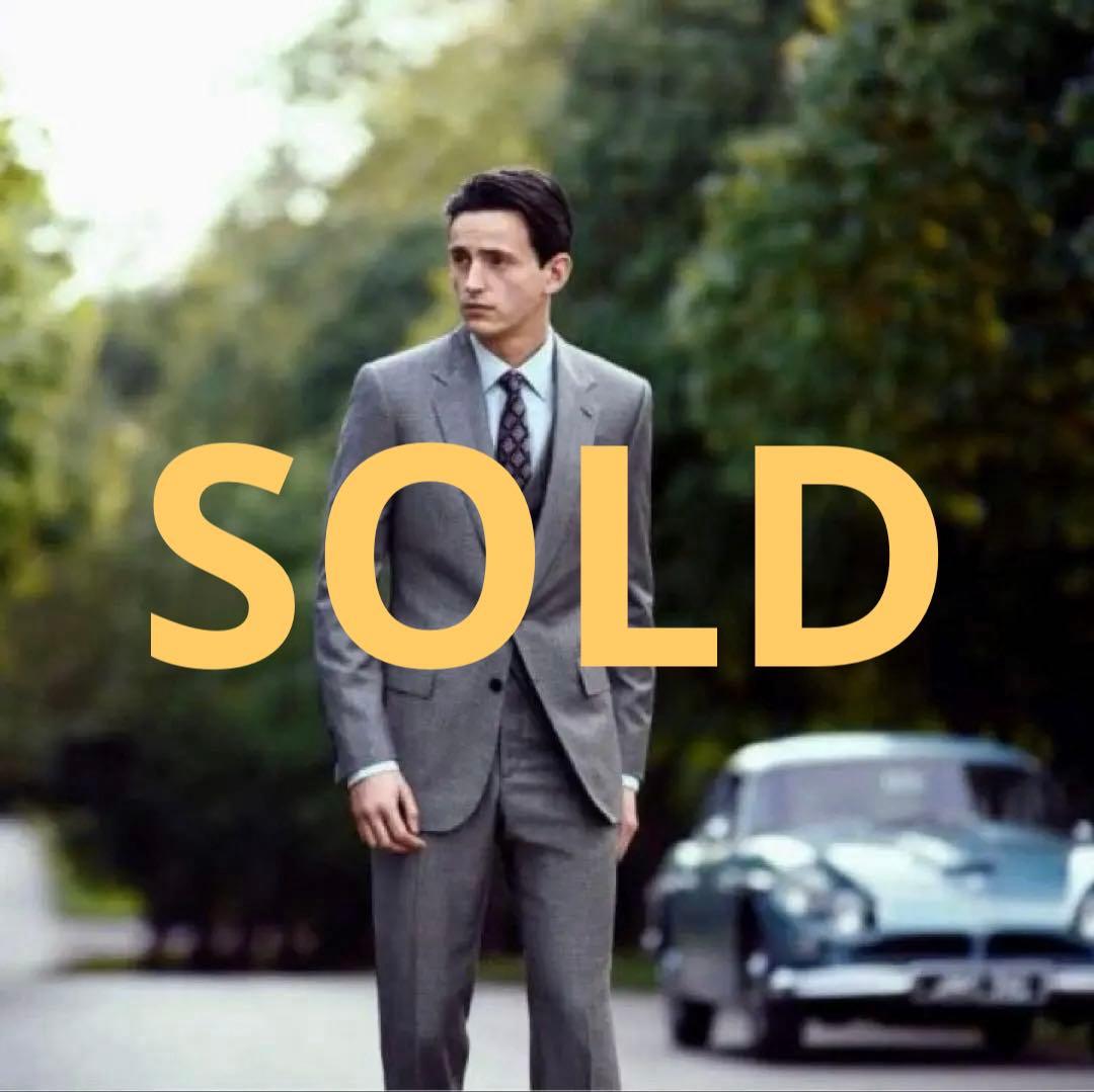 【GIEVES&HAWKES】 GREY WOOL シャークスキン スーツ