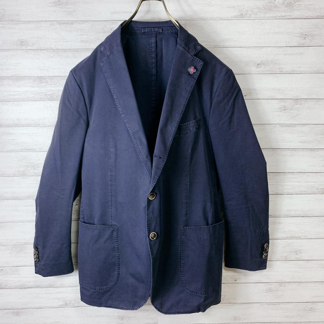 【LARDINI ラルディーニ】コットンジャケット ネイビー 花飾り