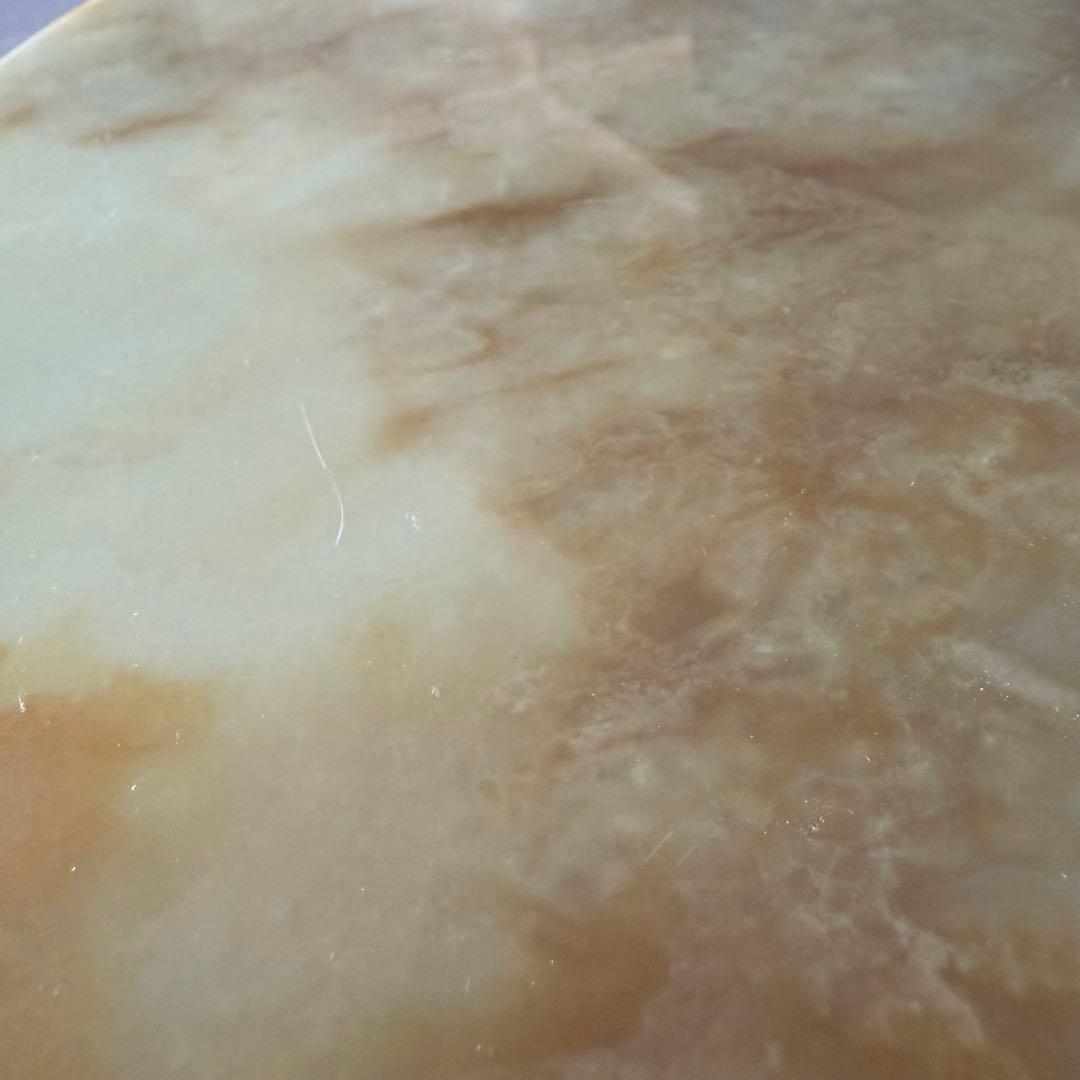 アンティーク 真鍮製脚付き 大理石天板 ラウンドテーブル ミニテーブル 飾り台