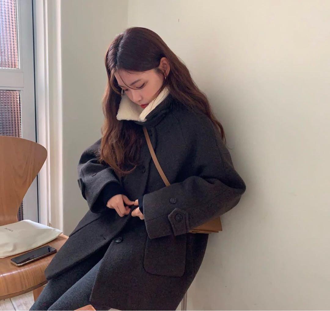 【美品】 ounce base fur collar coat オンス 韓国