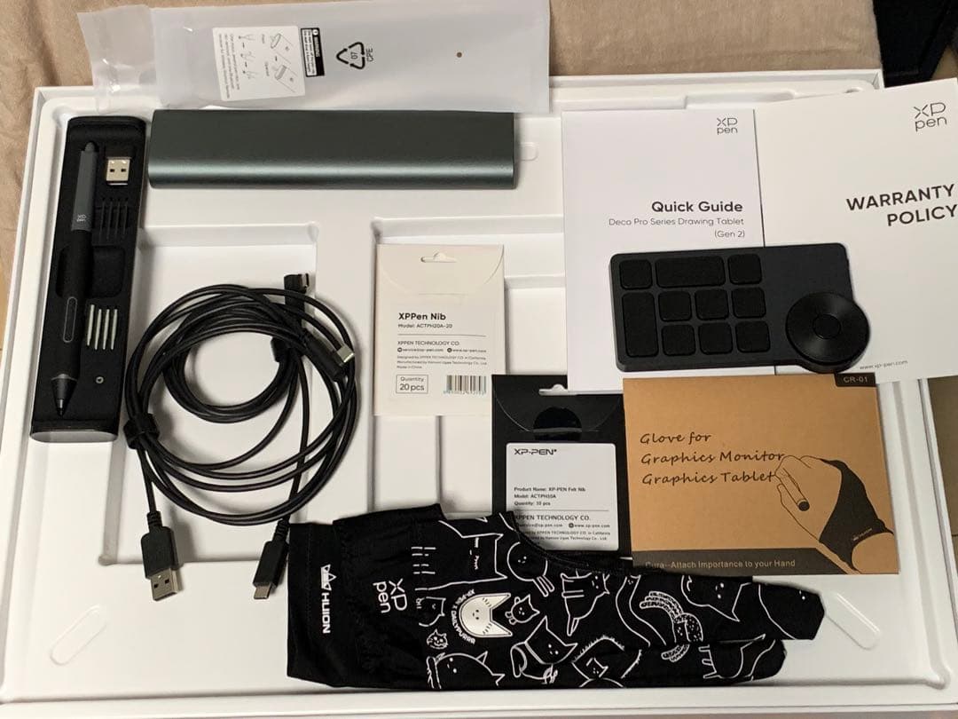 XPPen Deco Pro XLW Gen2 ペンタブ バッグ・ニブ・手袋付き
