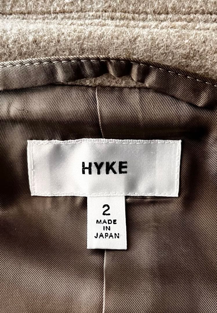 HYKE ハイク メルトンウール ピーコート ダブル アンカーボタン キャメル