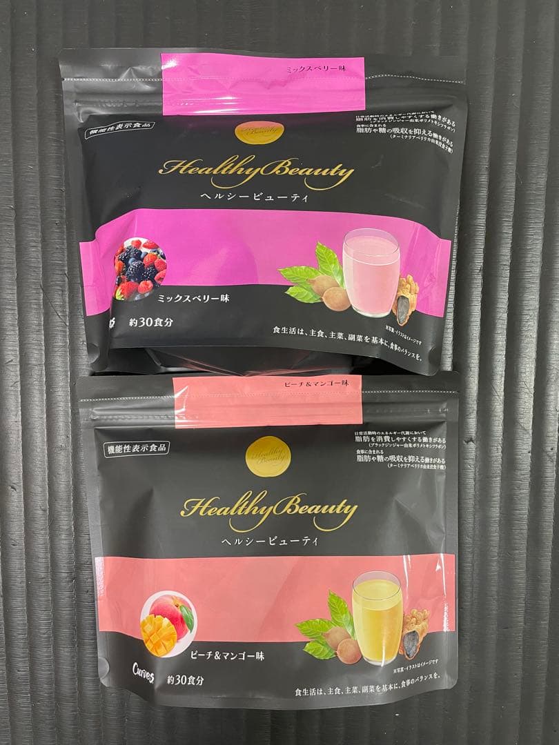 カーブス ヘルシービューティー ２袋セット　ミックスベリー味　ピーチ&マンゴー味