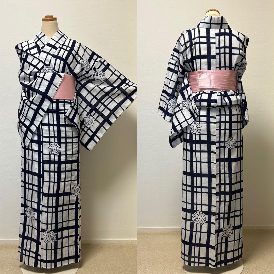 桜様【浴衣】竺仙 変わり綿絽62601