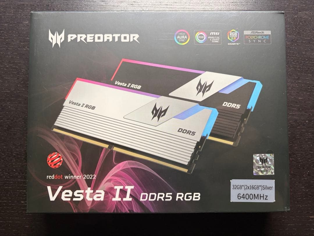 新品未開封 Predator Vesta II DDR5 RGB 32GB
