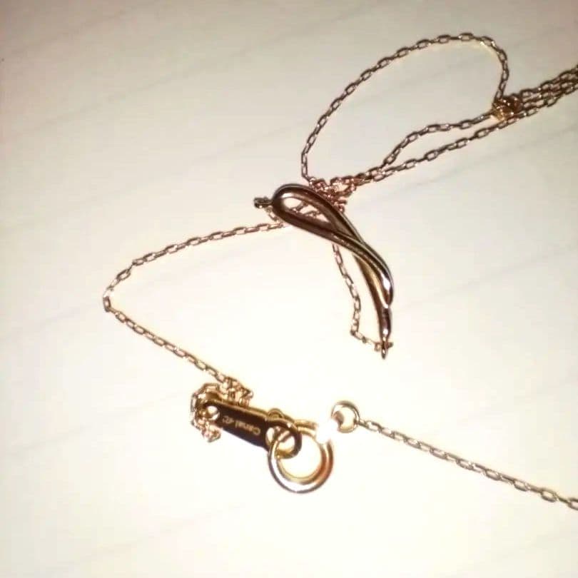 カナル4℃　ウェーブラインネックレス　K18 装飾ダイヤモンド