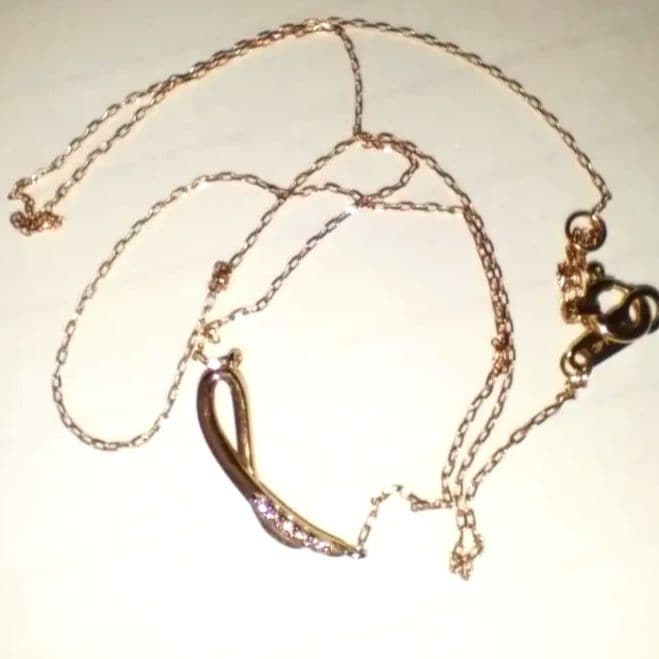 カナル4℃　ウェーブラインネックレス　K18 装飾ダイヤモンド