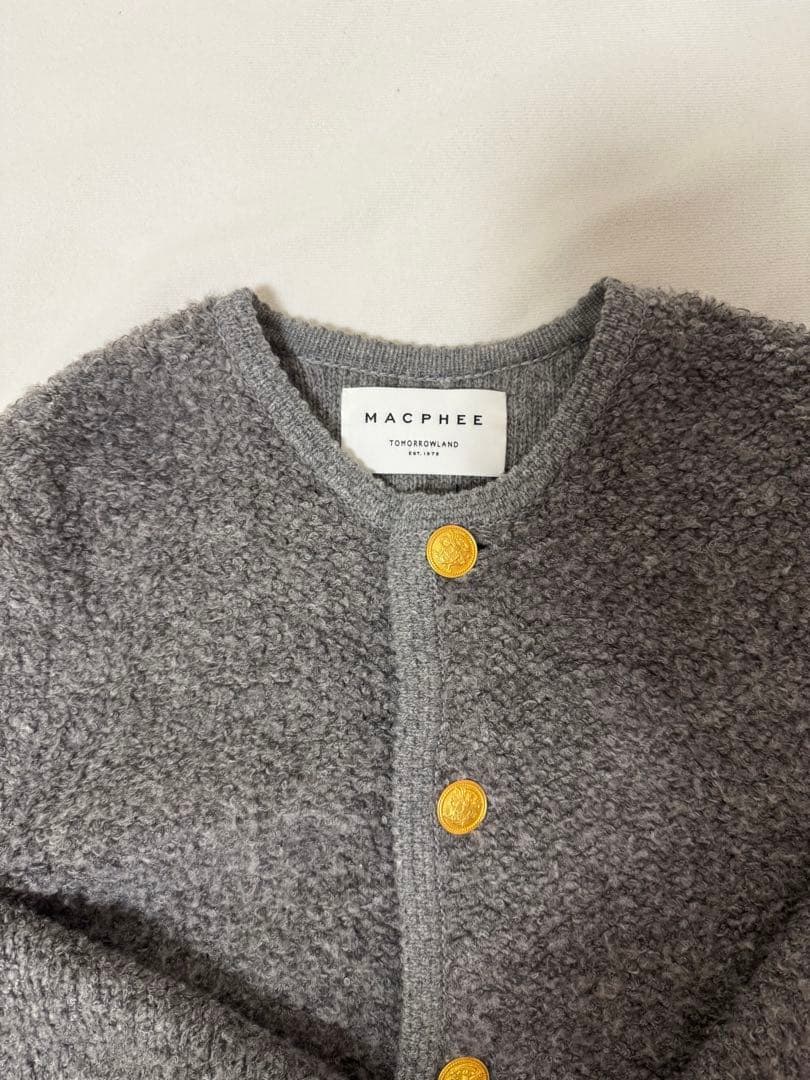 TOMORROWLAND MACPHEEムートン クルーネックカーディガン