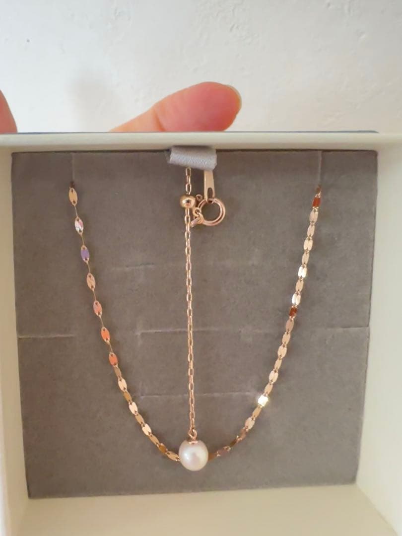 ツツミK10ピンクゴールド淡水パールネックレス