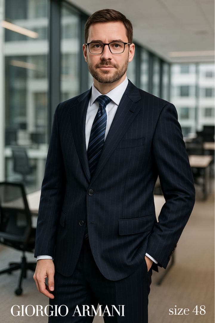 美品　ジョルジオアルマーニ　スーツセットアップ　48 チャコールグレー系