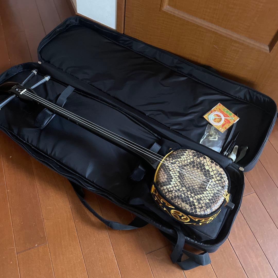 【美品】三線 蛇本革 ケース付き
