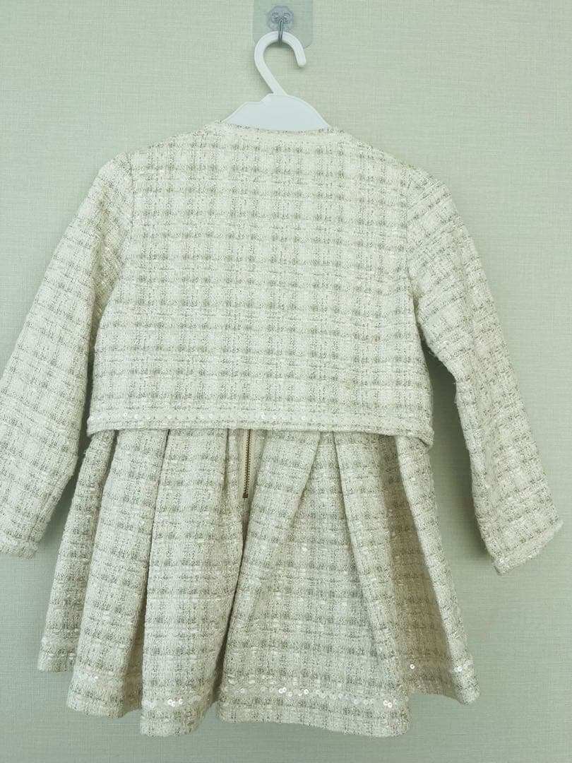 アイボリー ツイード フォーマル　セットアップ