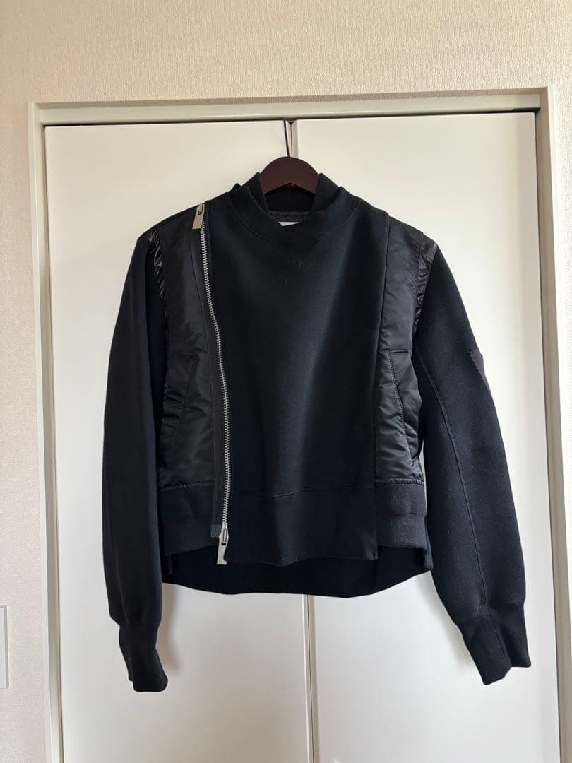 Sacai スウェット　MA-1 ブラック 最終価格