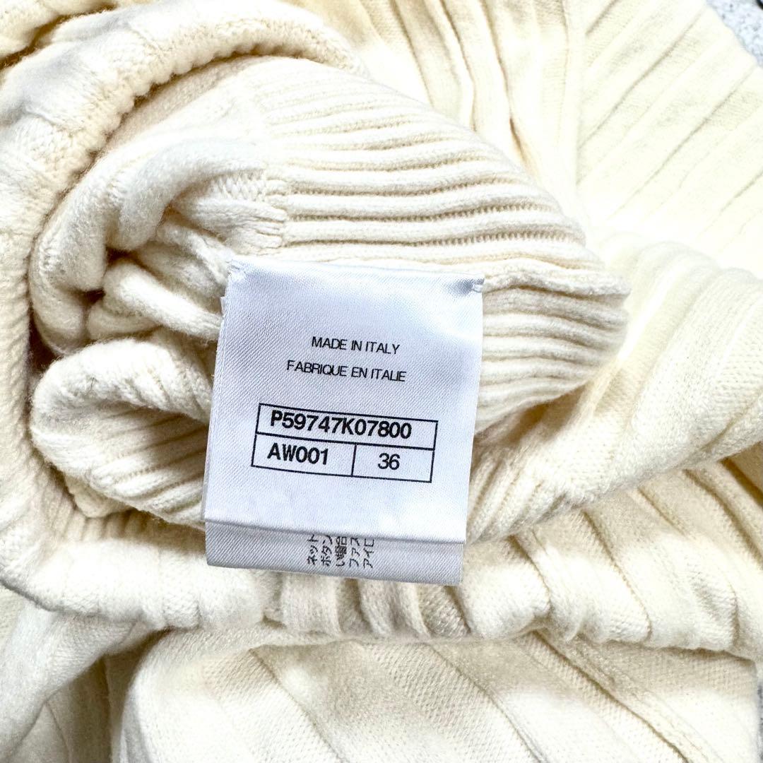 【美品】CHANEL シャネル ニットワンピース 長袖 アイボリー サイズ36