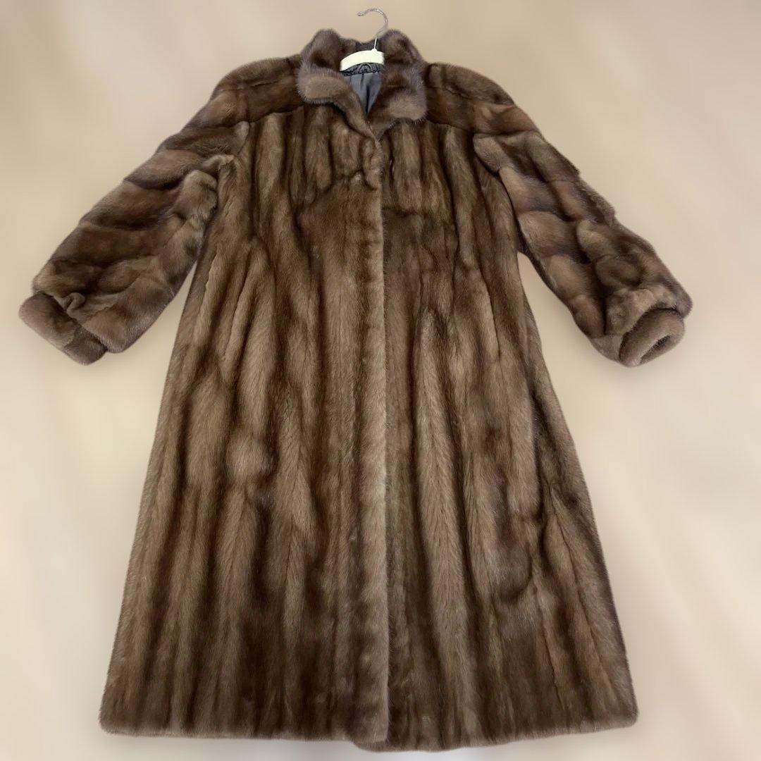 代代の❤️ミンク　毛皮　ダークブラウン ロングコート　13号