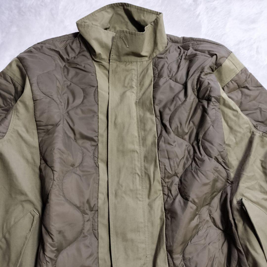 【新品タグ付き】エシンタ 切替マキシミリタリーコート カーキ キルティング