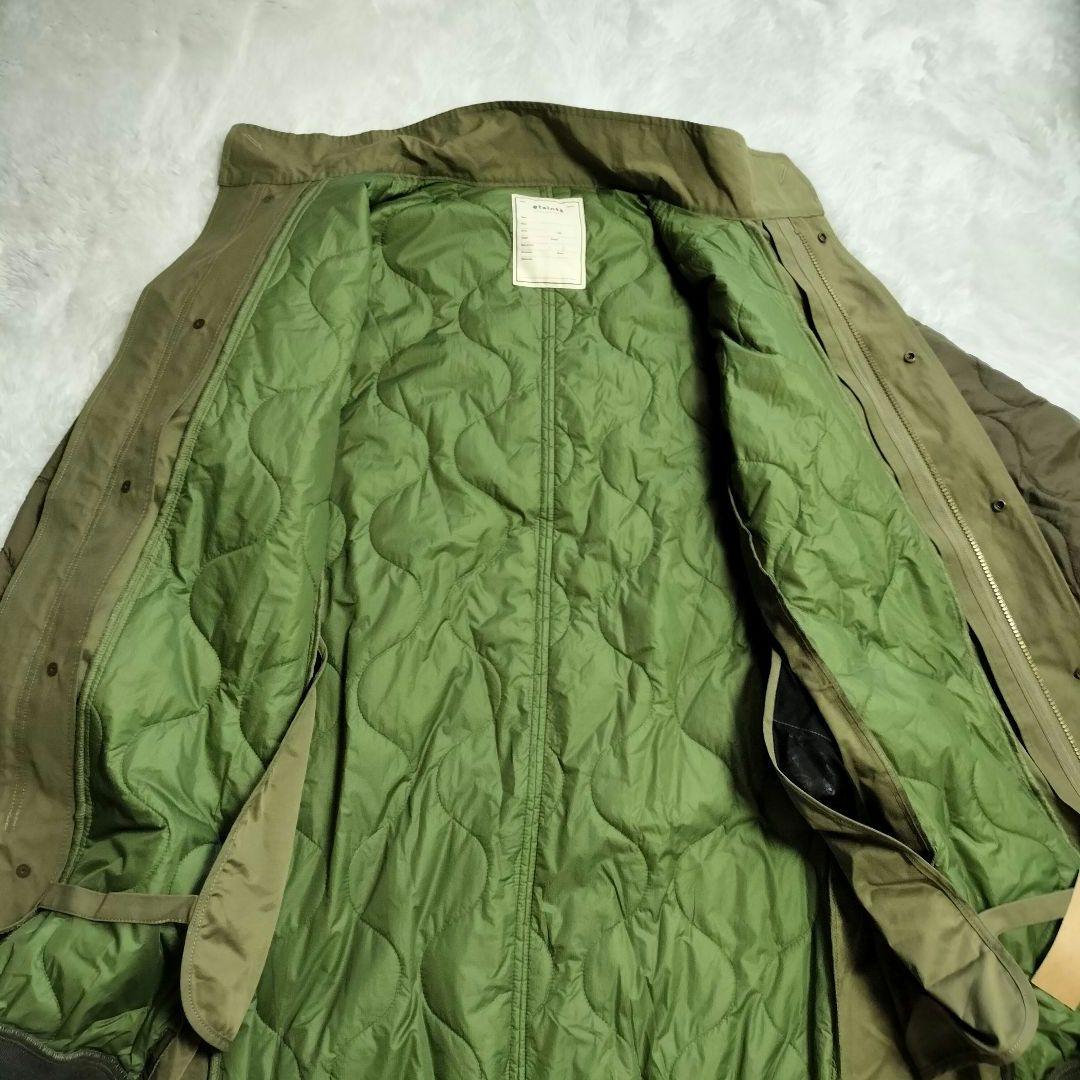 【新品タグ付き】エシンタ 切替マキシミリタリーコート カーキ キルティング