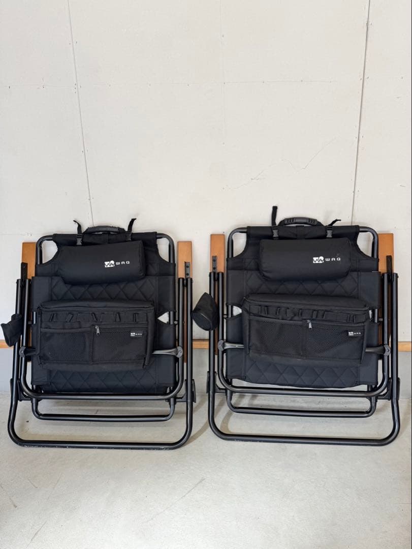 WAQリクライニングローチェア　ブラック2脚セット