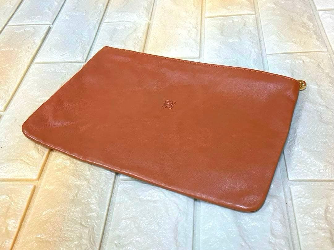 LOEWE ロエベナッパ アナグラム レザー クラッチバッグ セカンドバッグ本革