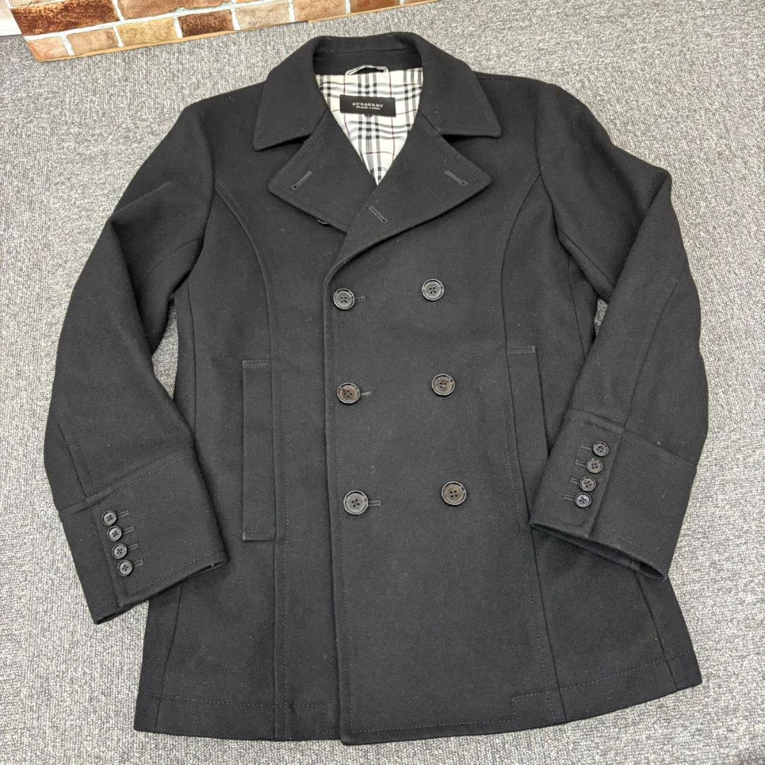 A9.BURBERRY BLACK LABEL ウール Pコート ブラック L