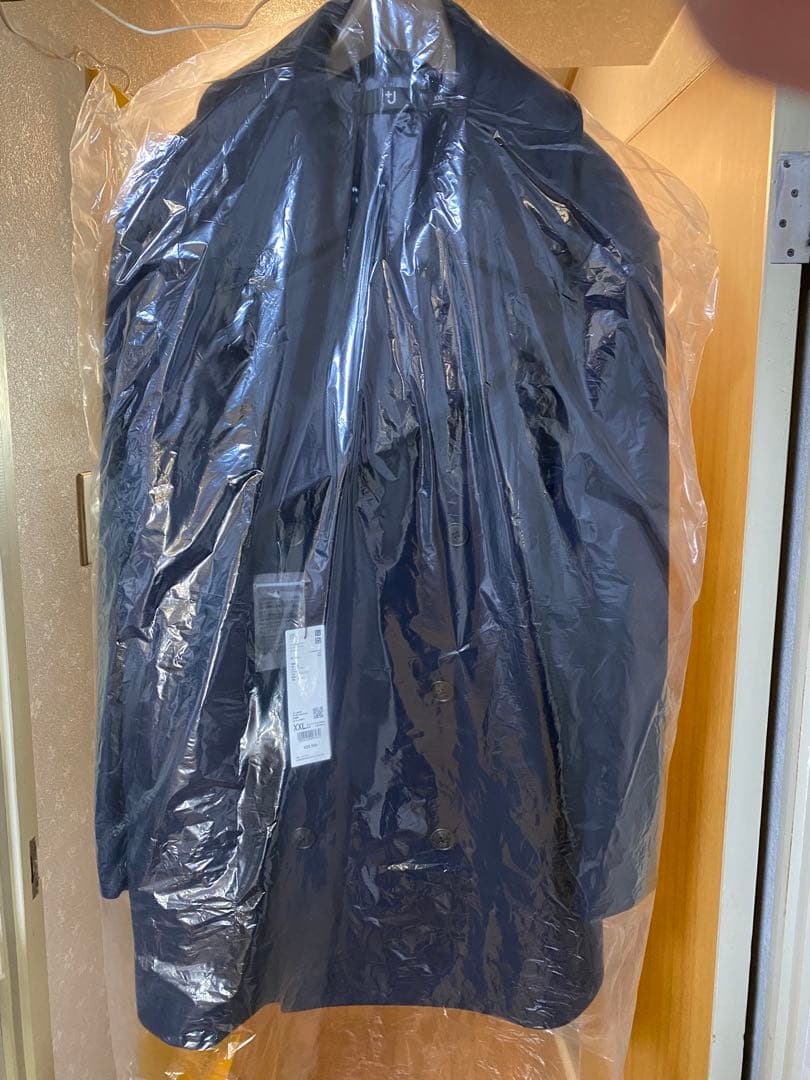 ウールブレンドオーバーサイズピーコート ネイビー ユニクロJ+ 新品