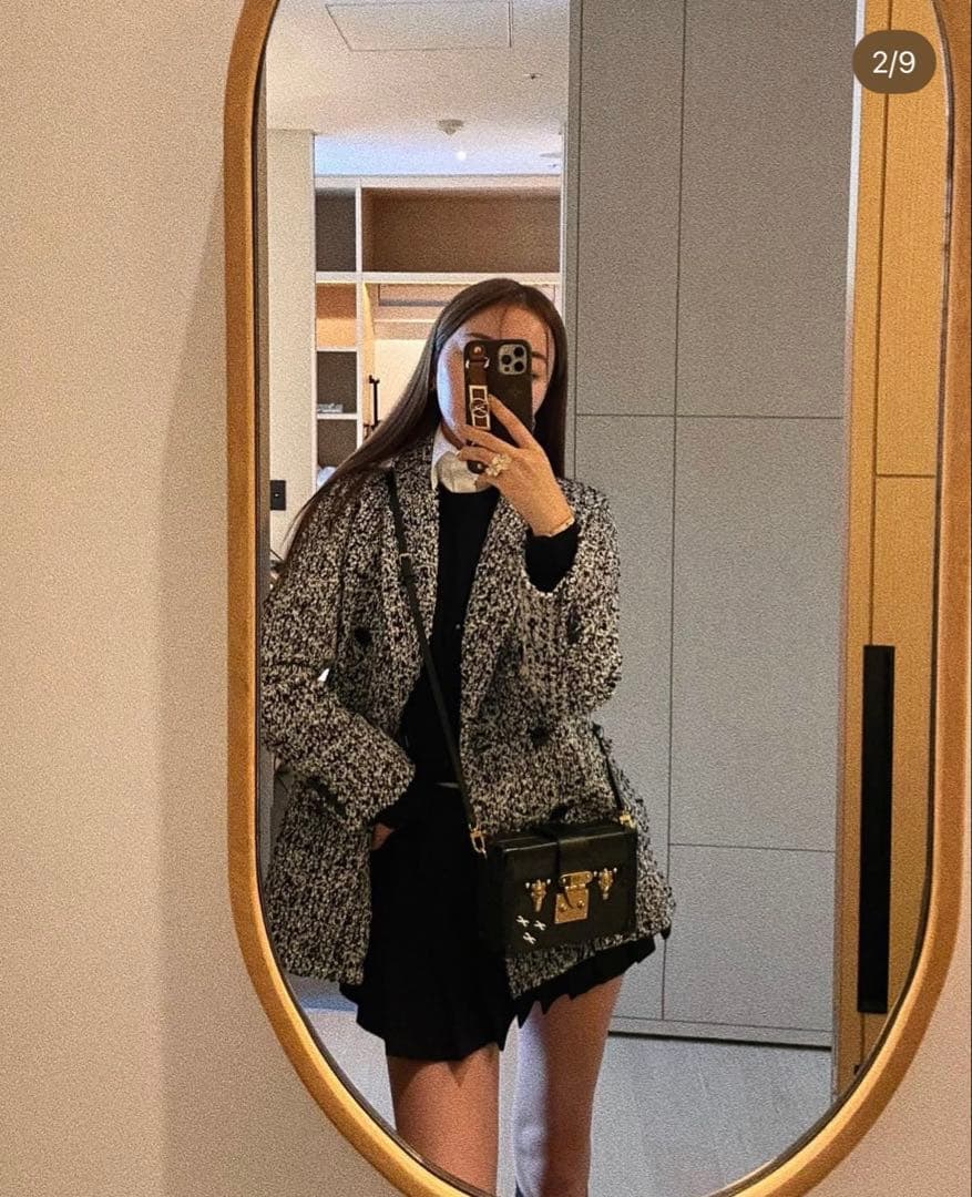 shellerシェリエツイードテーラードジャケット