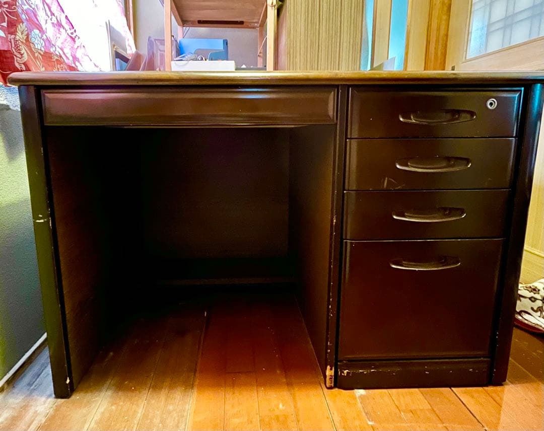 お値下げ ☆ 書斎デスク　木製　机　学習机　古家具　アンティーク