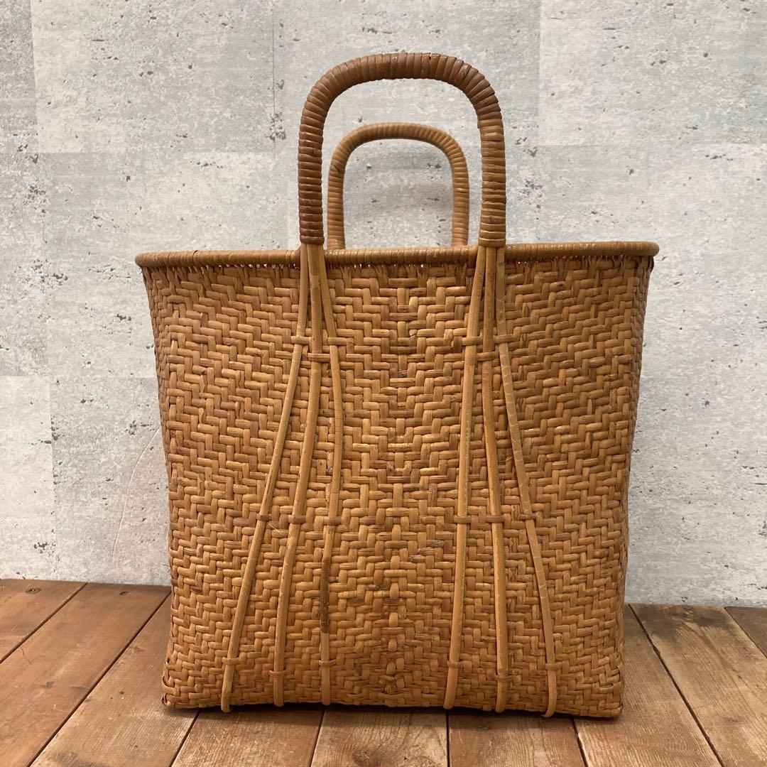 ヴィンテージ 竹かご 籠 カゴ かごバッグ 大きめ 大容量 バッグ バスケット