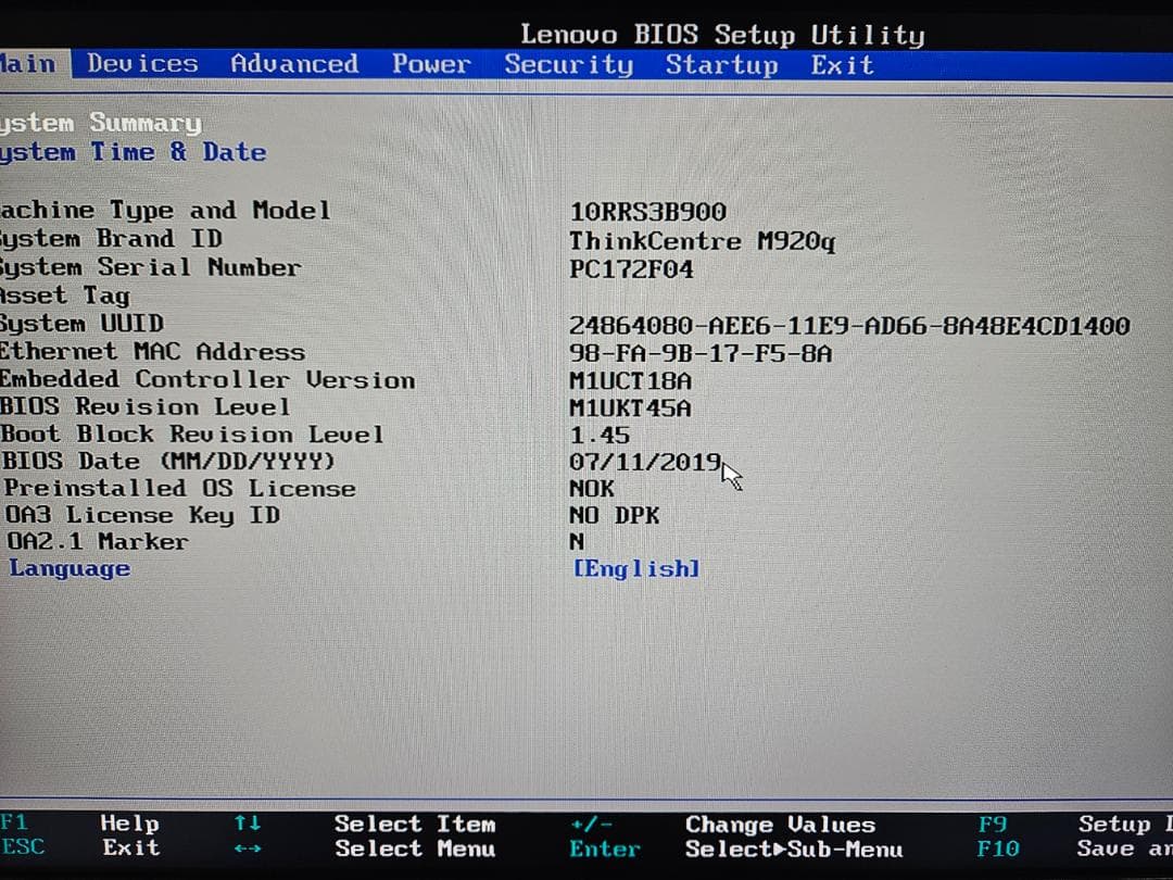 ミニPC Lenovo ThinkCentre Tiny M920q 16GB/256GB