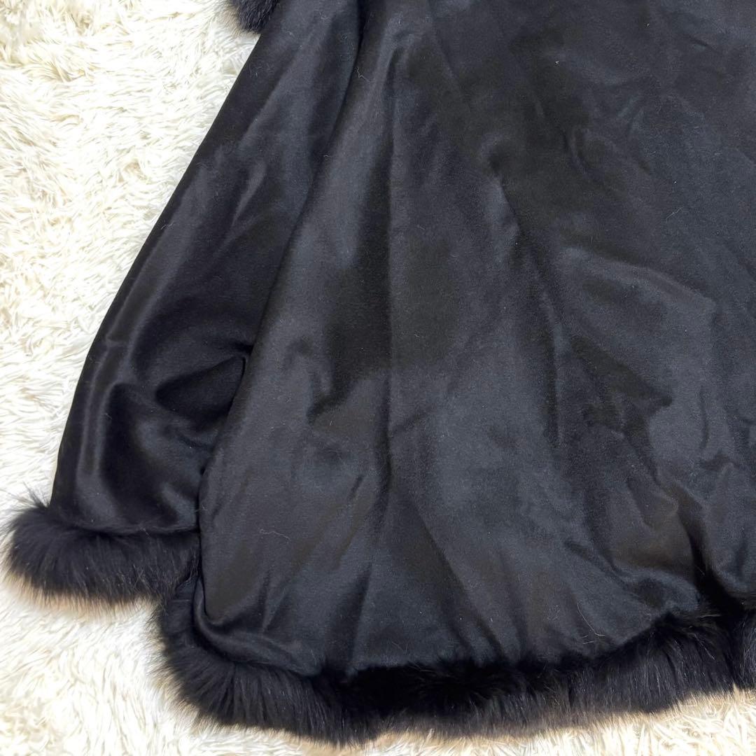 【極美品】F-wisteria カシミヤ100% フォックス フード ポンチョ