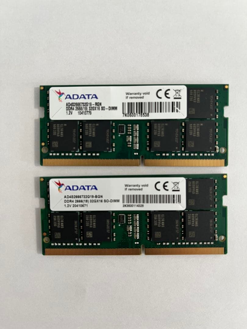 ADATA 32GB DDR4 2666MHz SO-DIMMメモリ 2枚