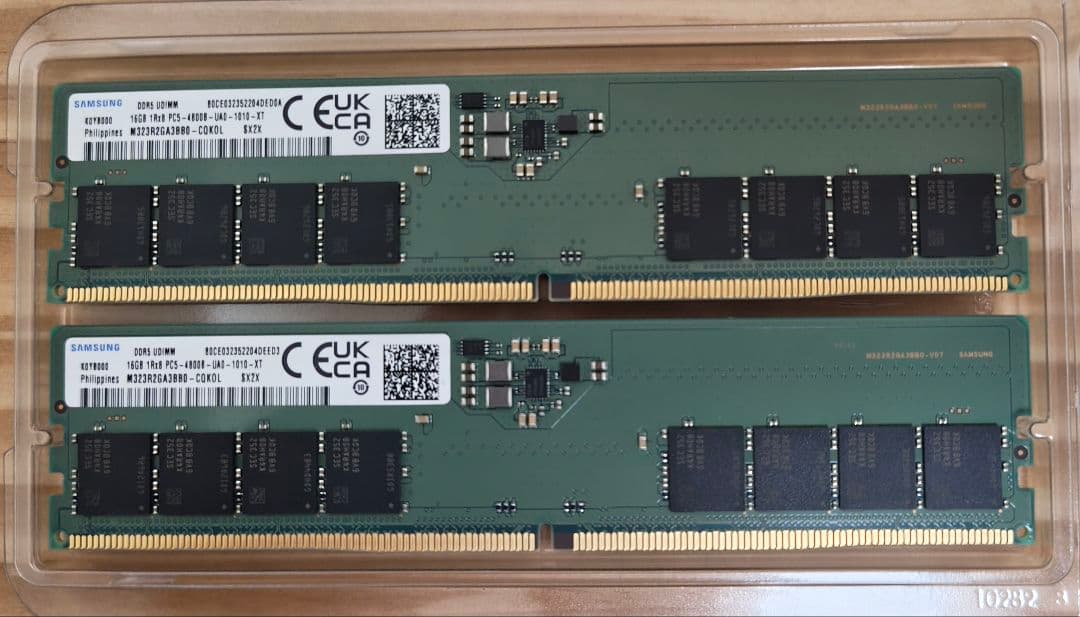 【中古品】Samsung 32GB（16GB×2）DDR5 4800MHz