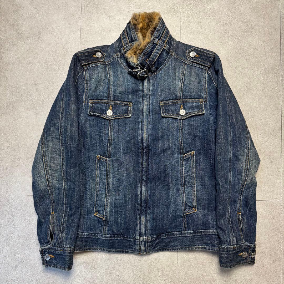 Dolce&Gabbana ハムスター ファー デニム ジャケット