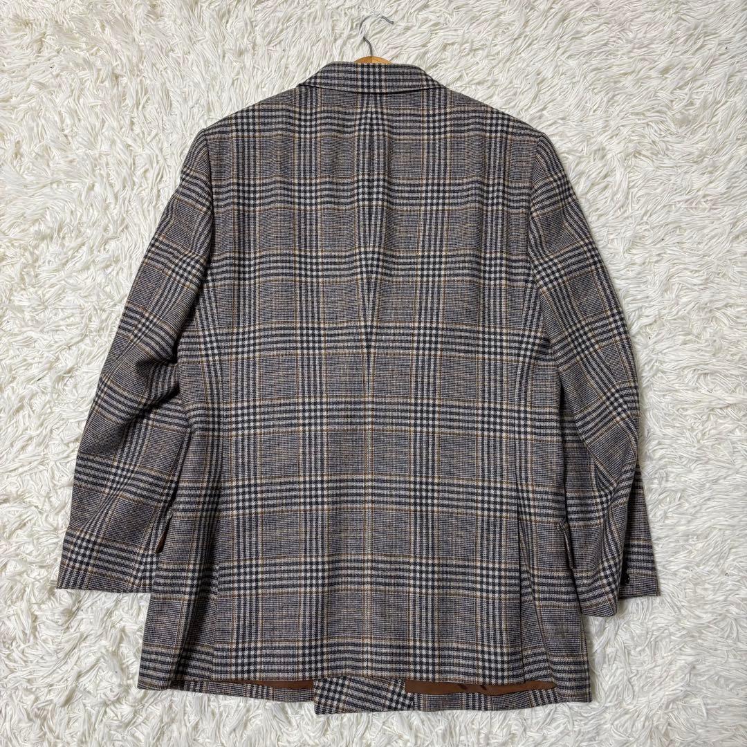 ポールスチュアート チェック柄 ダブルブレスト テーラードジャケット 48 L