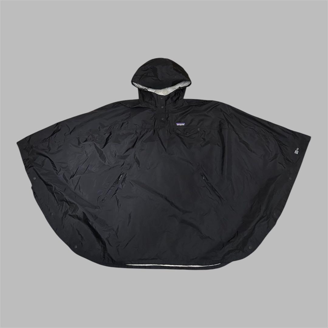 希少！パタゴニア トレントシェル レインポンチョ 黒 H2No レインコート