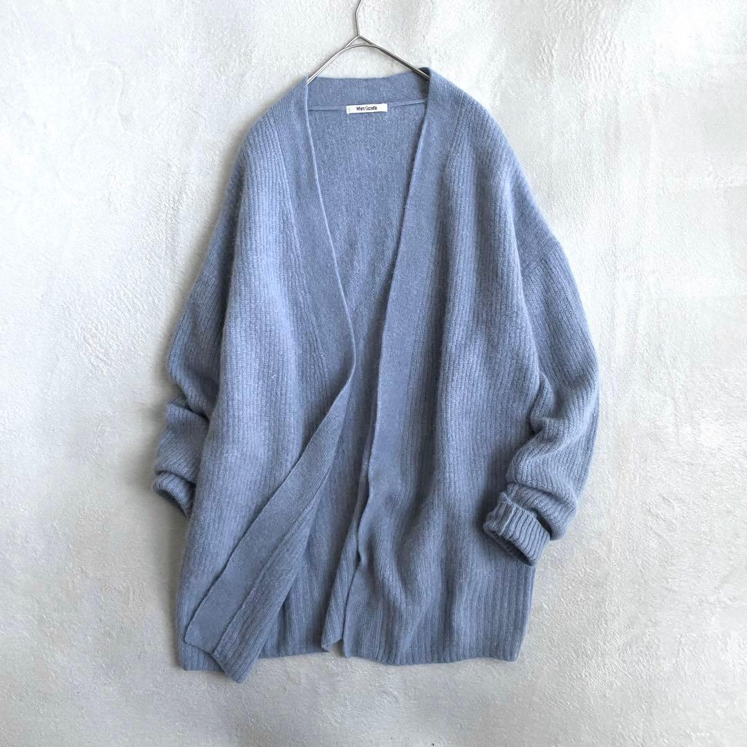 【美品✨】Whim Gazette ラクーン100% furニット畦カーディガン