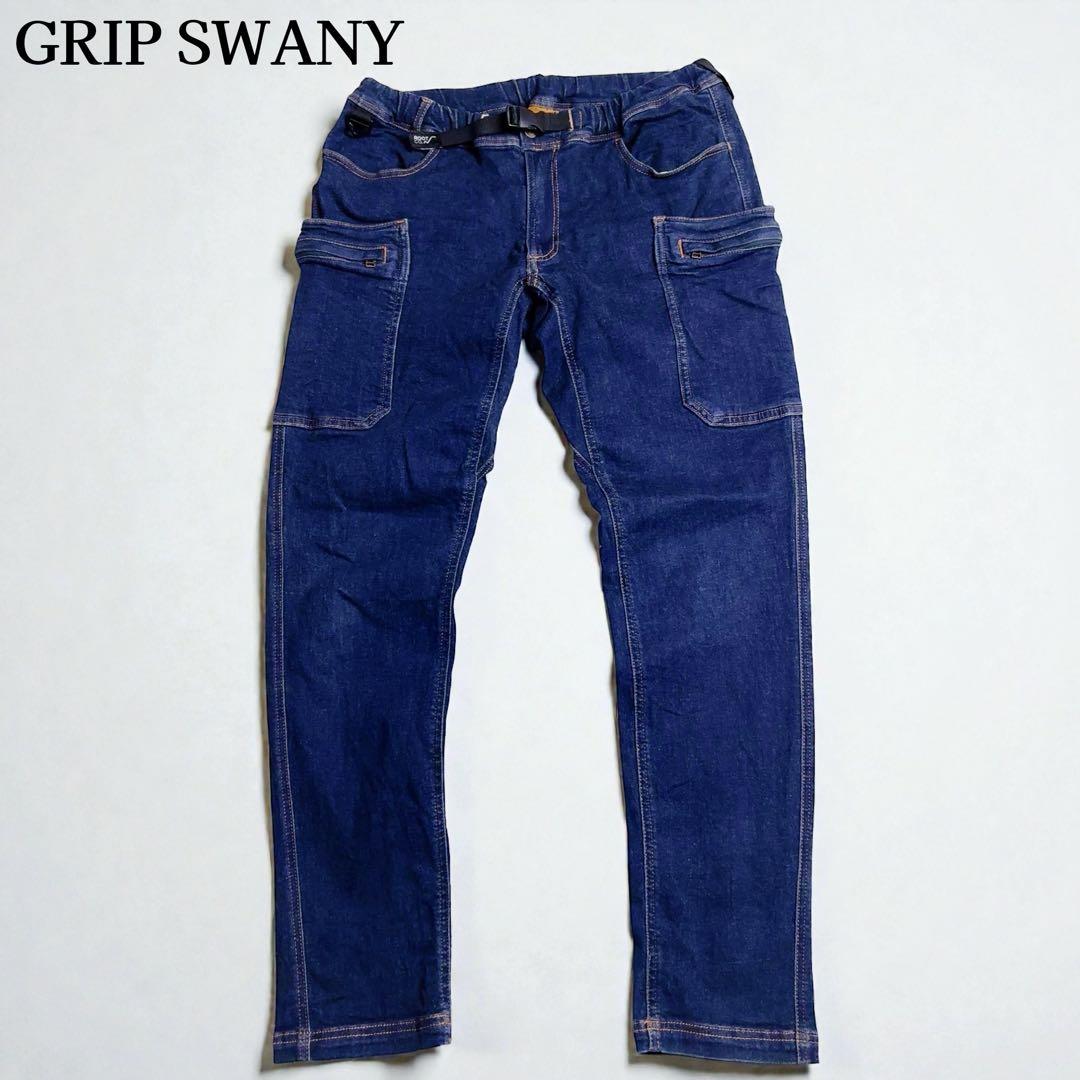 【グリップスワニー × ルートコー】 ワークパンツ デニム ストレッチ 濃紺