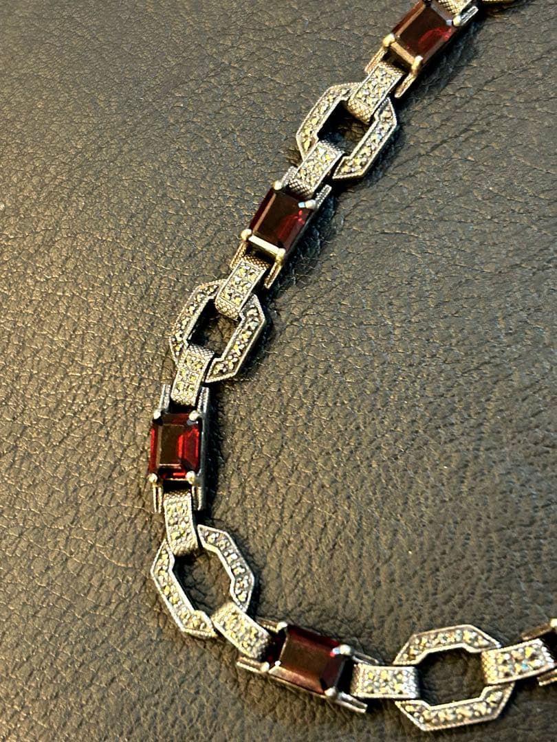 ビンテージ【Silver925】 ネックレス マーカサイト51.5g