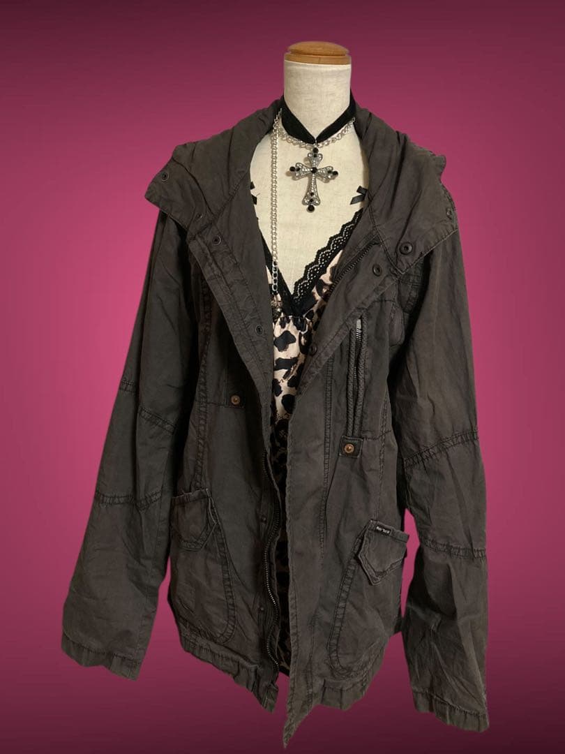 y2k00s当時物黒ミリタリーフェアリーグランジ古着NANAパンク平成ギャル