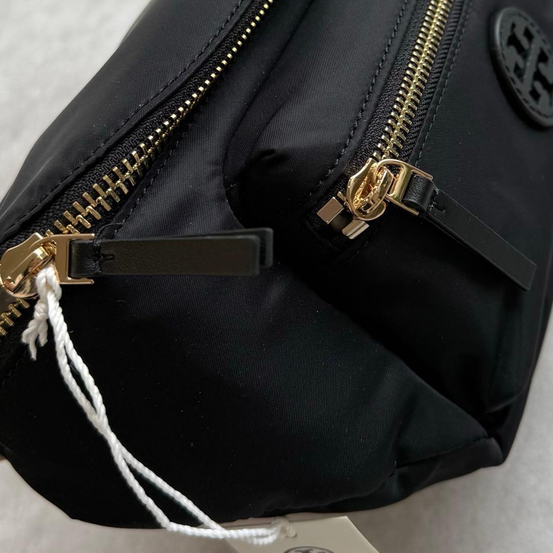 トリーバーチ ボディーバッグ ウエストバッグ ロゴ 黒 ウエストポーチ
