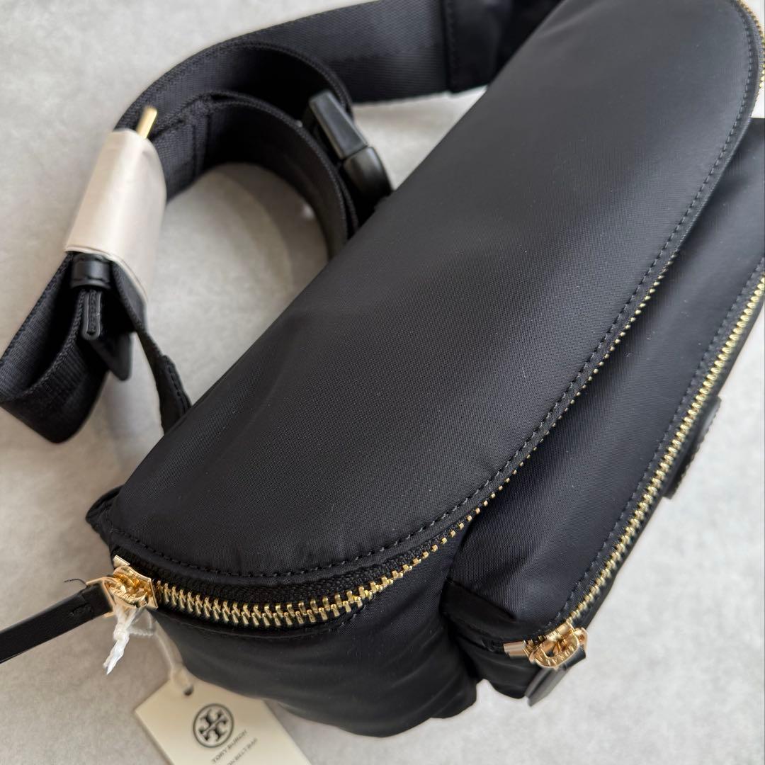 トリーバーチ ボディーバッグ ウエストバッグ ロゴ 黒 ウエストポーチ