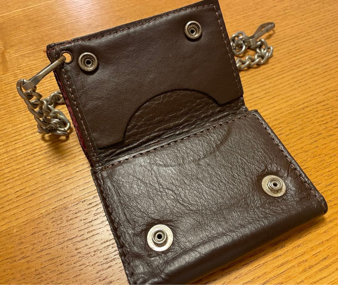 90s オールド ステューシー USA製 チェーンウォレット カードケース 本革