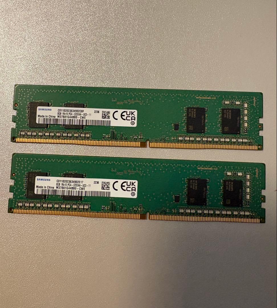 Samsung DDR4 8GB 3200MHz 中古2枚セット