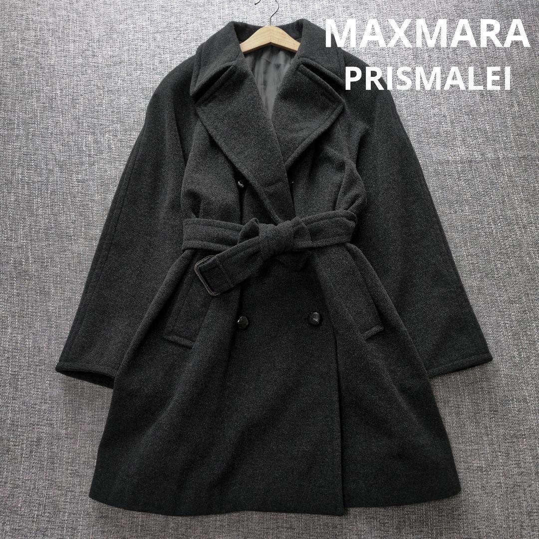 マックスマーラ　プリズマレイ　バージンウール　ダブルブレスト　ウールコート