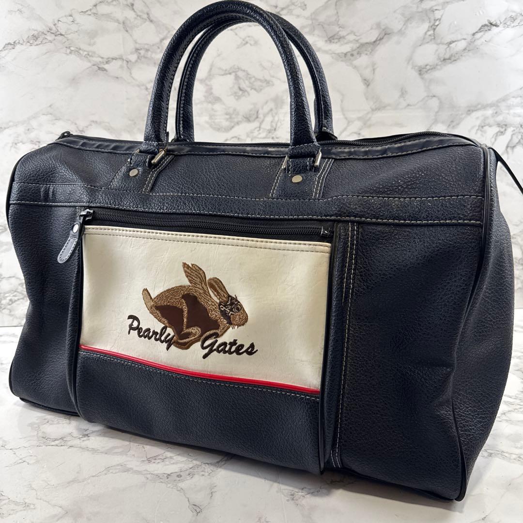 デッドストックPEARLY GATESバーリーゲイツ PVCレザーボストンバッグ