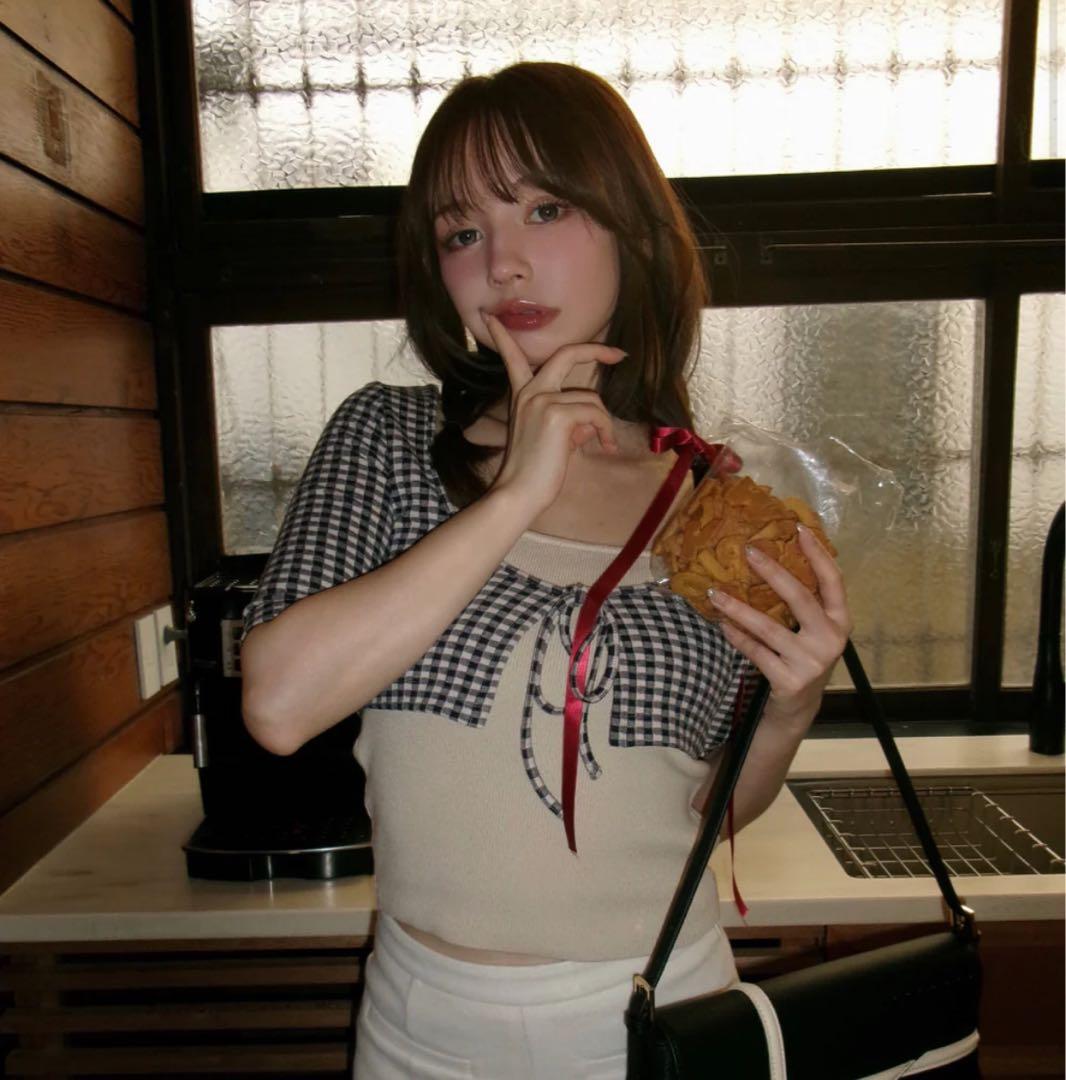 トップス andmary Ava gingham check tops