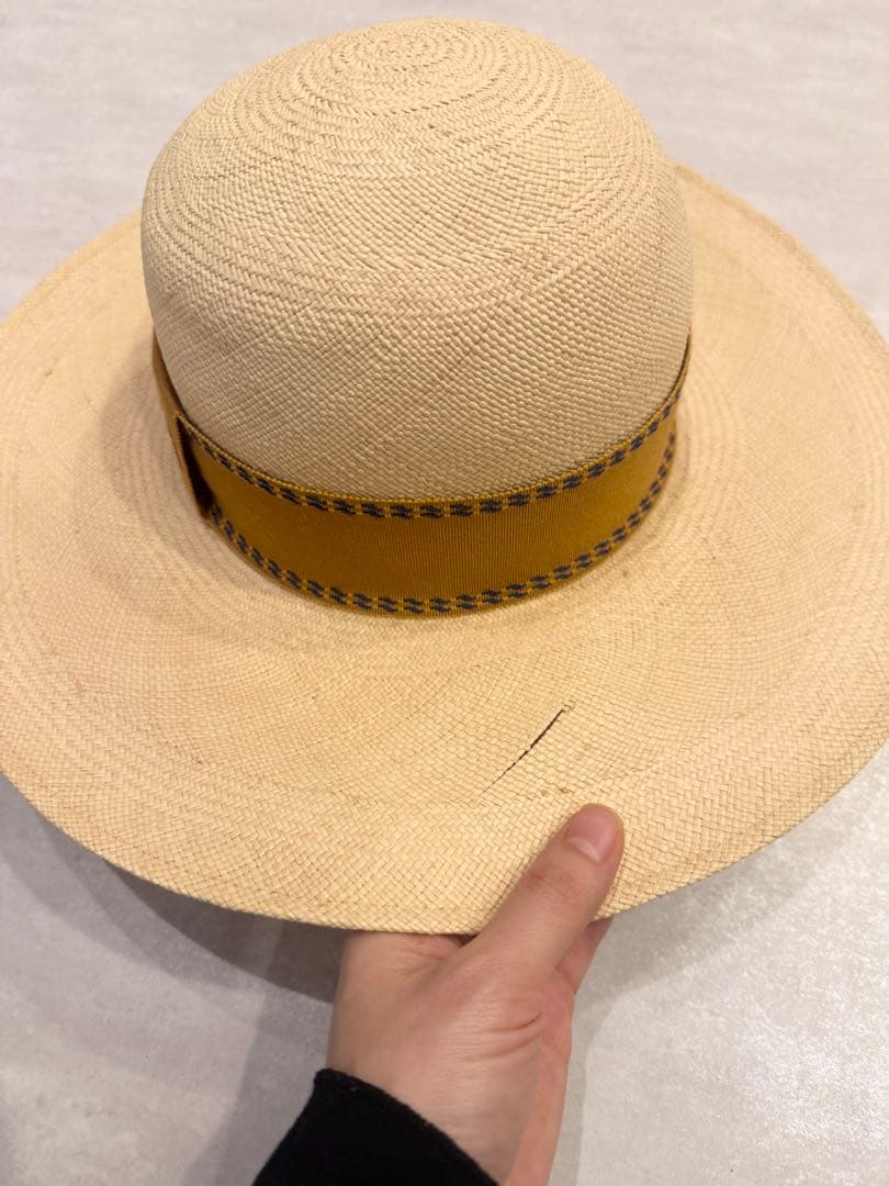 【HERMES】エルメス トリニダード ストローハット 58 麦わら帽子