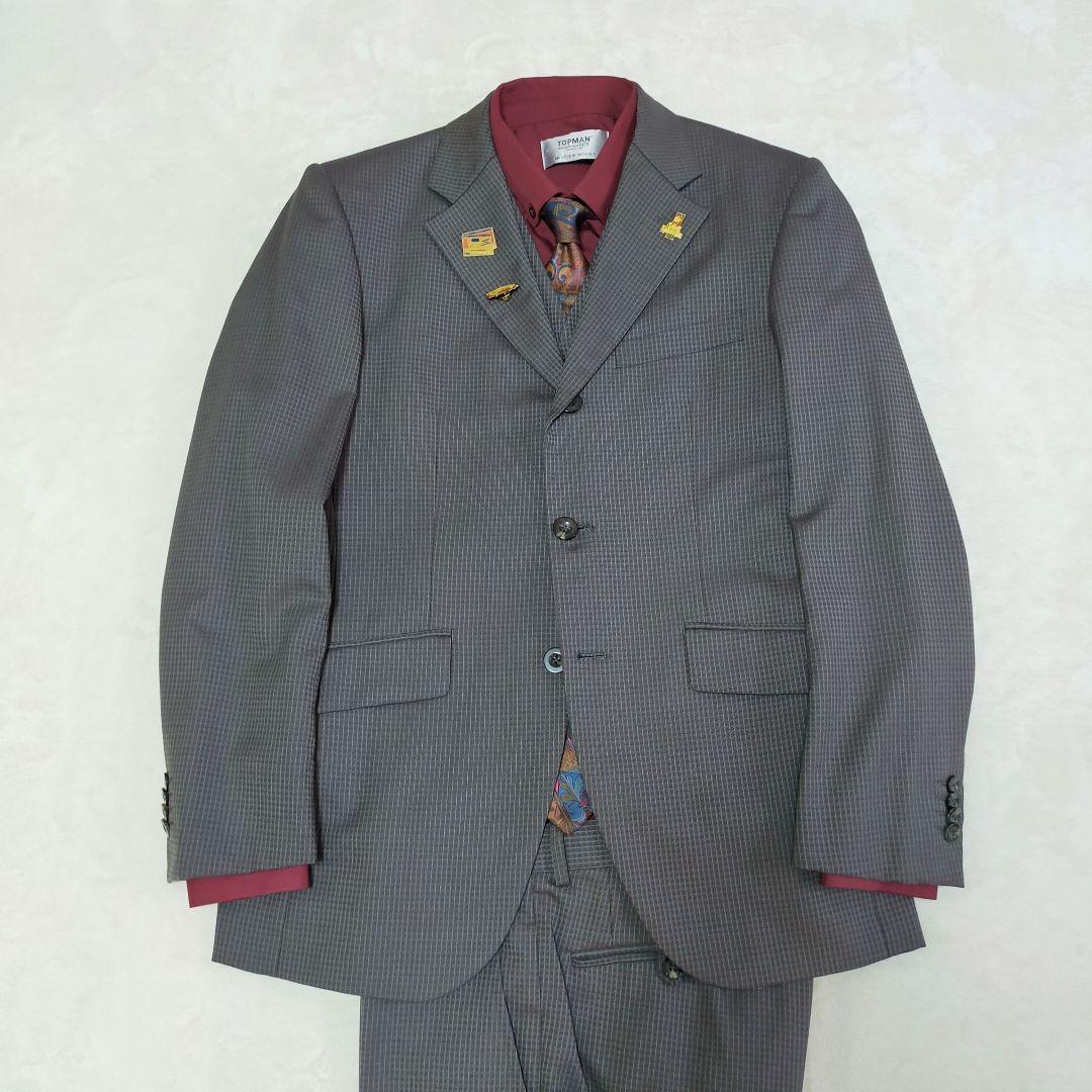 90S　FICCE　46　3釦スリーピーススーツ