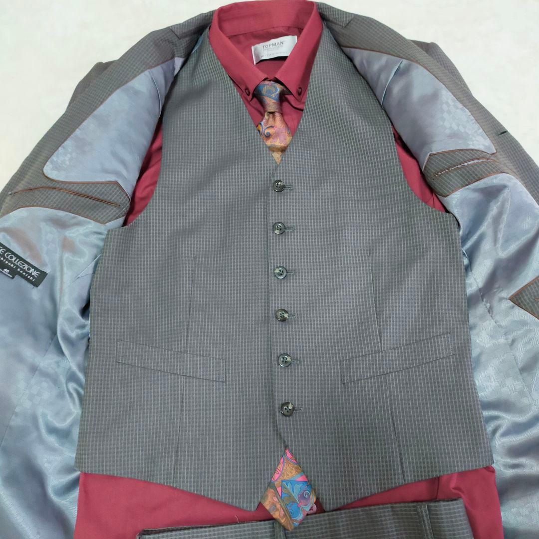 90S　FICCE　46　3釦スリーピーススーツ