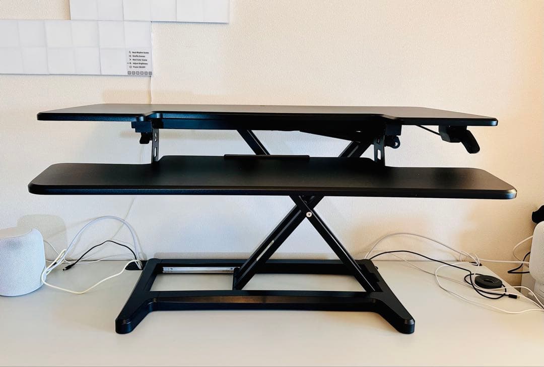 昇降式スダンディングデスク 高さ調節可能（型番：100-MR157BK）